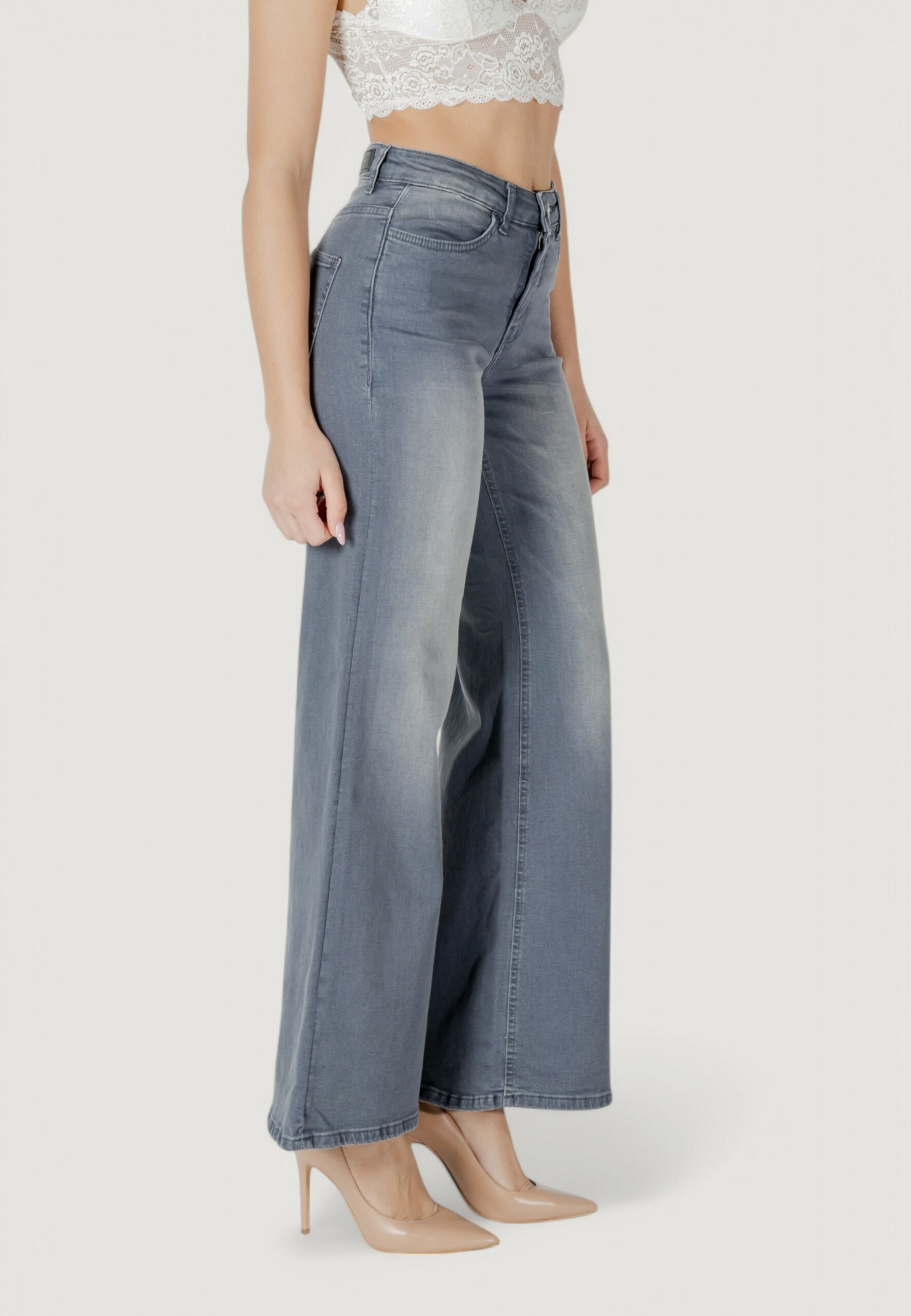 Jeans bootcut ICHI ihtwiggy wide Grigio - Foto 3