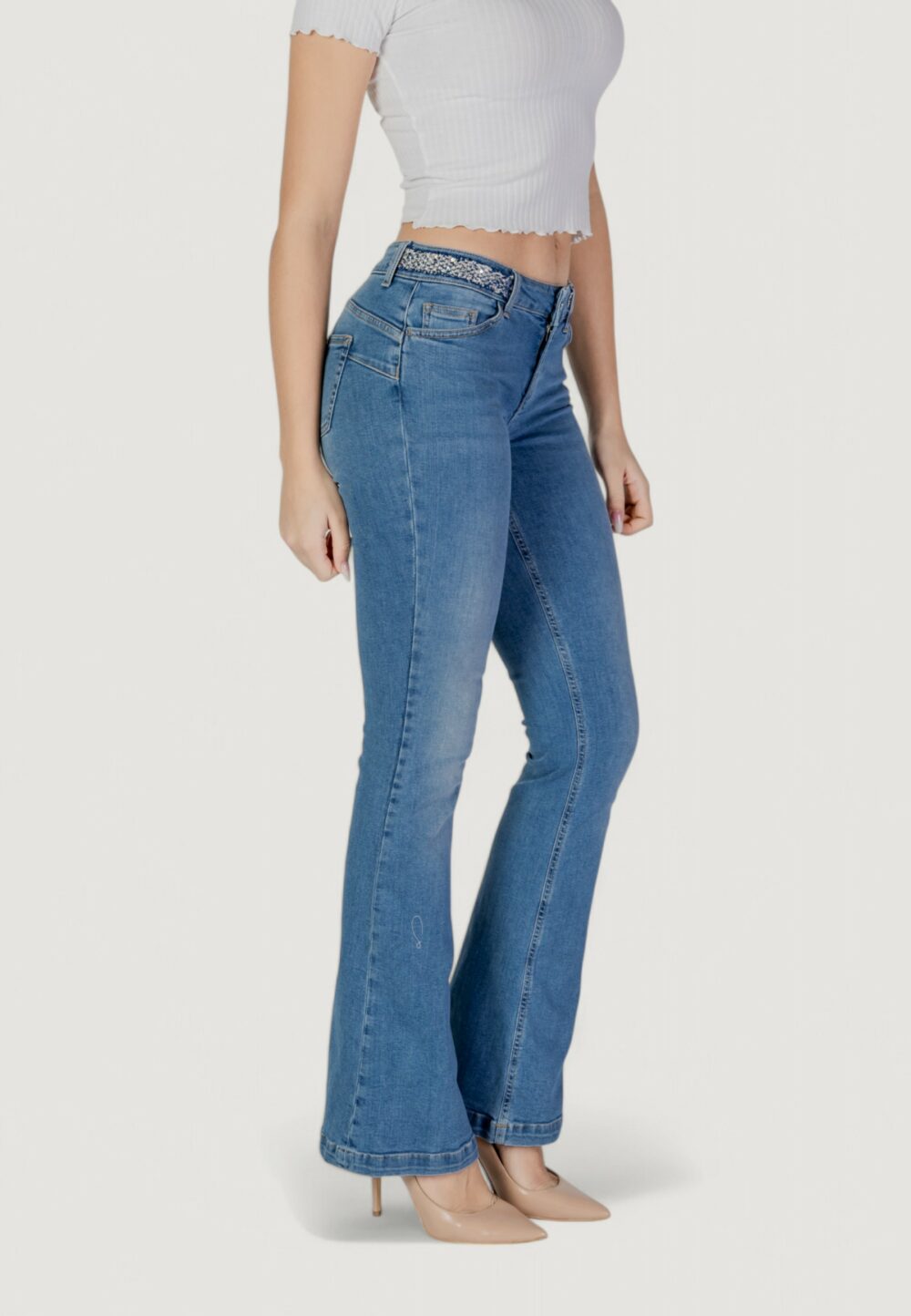 Jeans bootcut Liu-Jo b.up beat reg.w.braid Denim chiaro - Foto 3
