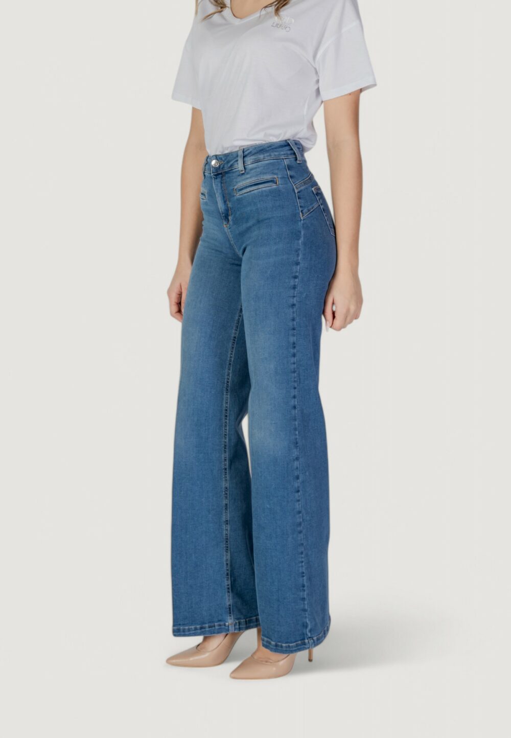 Jeans bootcut Liu-Jo ecs b.up parfait flare h.w. Denim chiaro - Foto 2