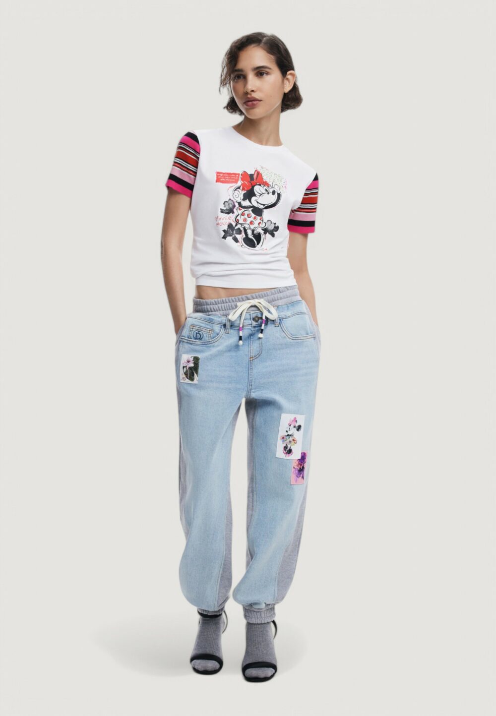 Jeans baggy Desigual denim_minnie Denim chiaro - Foto 3