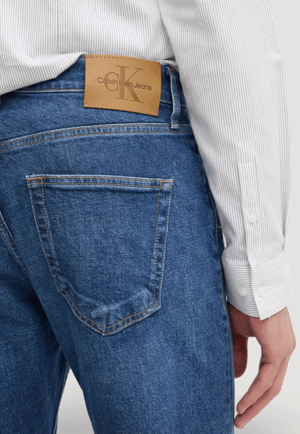 Jeans Calvin Klein Jeans standard straight Denim scuro - Foto 4