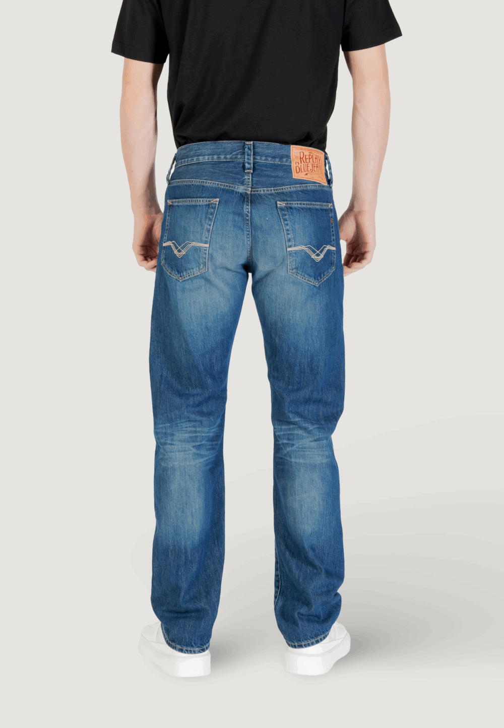 Jeans Replay Blue Denim Scuro - Foto 4