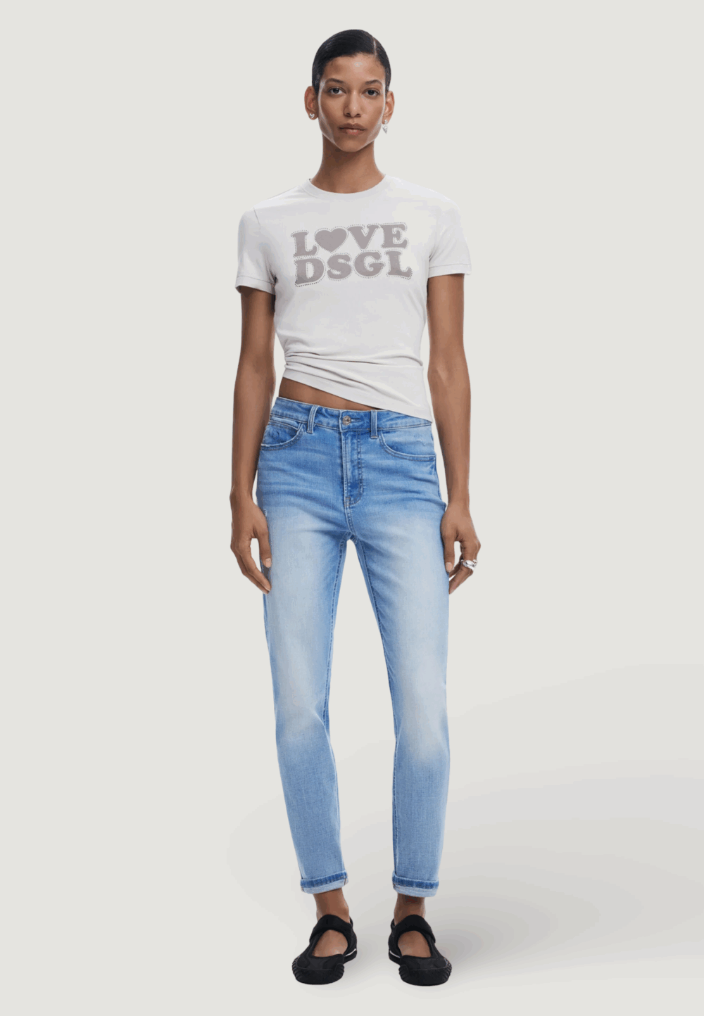 Jeans skinny Desigual denim_leyster Denim chiaro - Foto 3