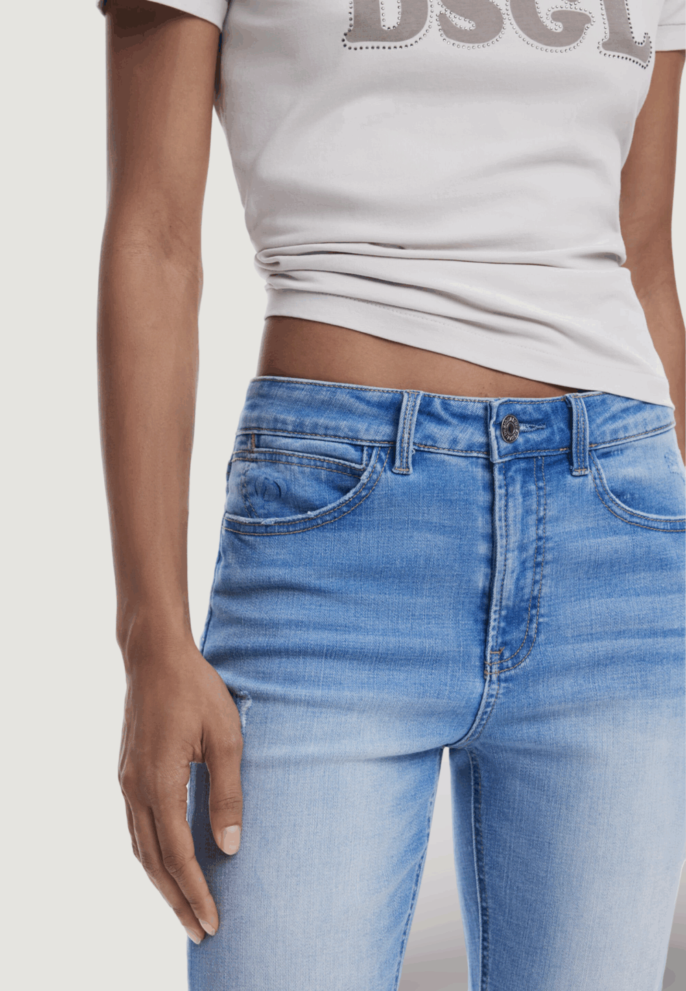 Jeans skinny Desigual denim_leyster Denim chiaro - Foto 2