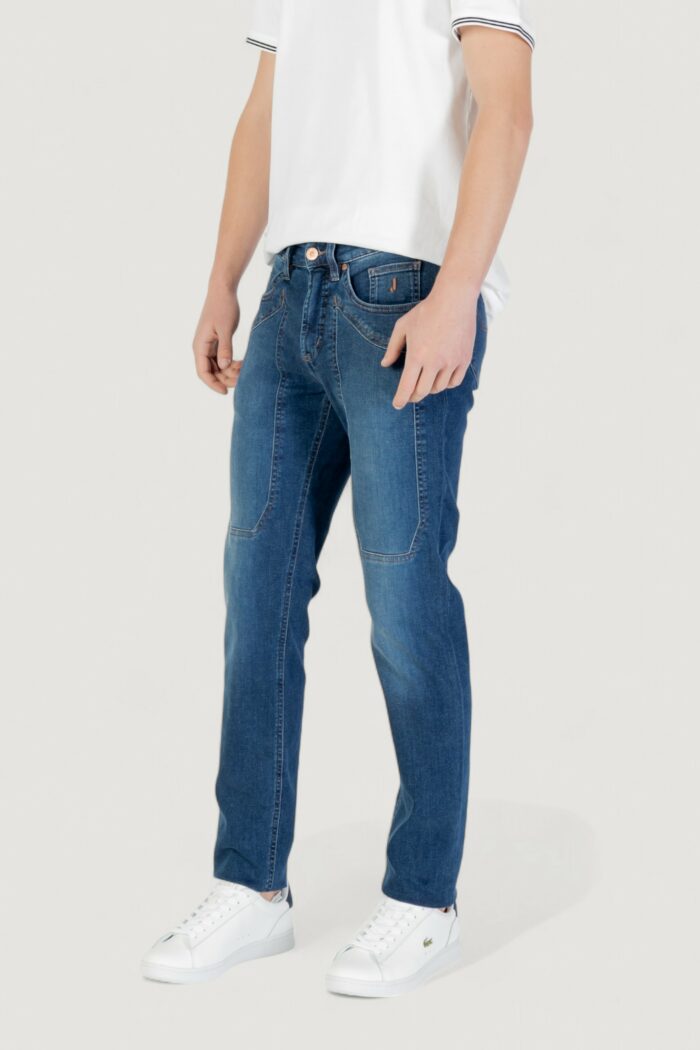 Jeans slim Jeckerson john 5 tasche toppa Blue Denim Scuro