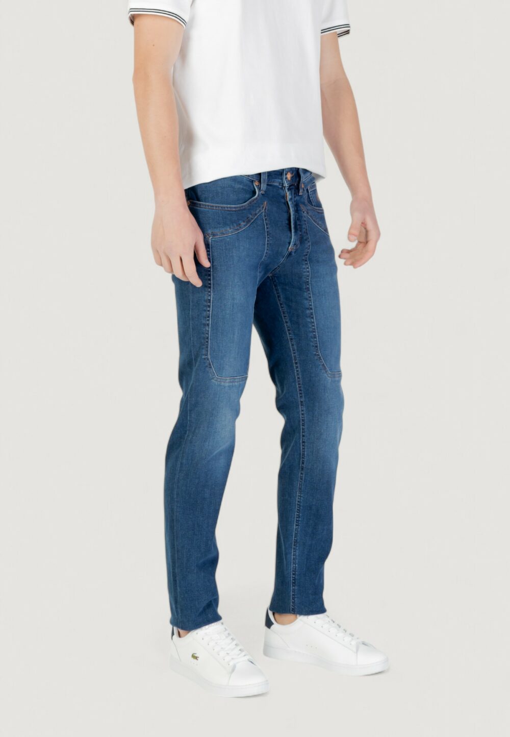 Jeans slim Jeckerson john 5 tasche toppa Blue Denim Scuro - Foto 3