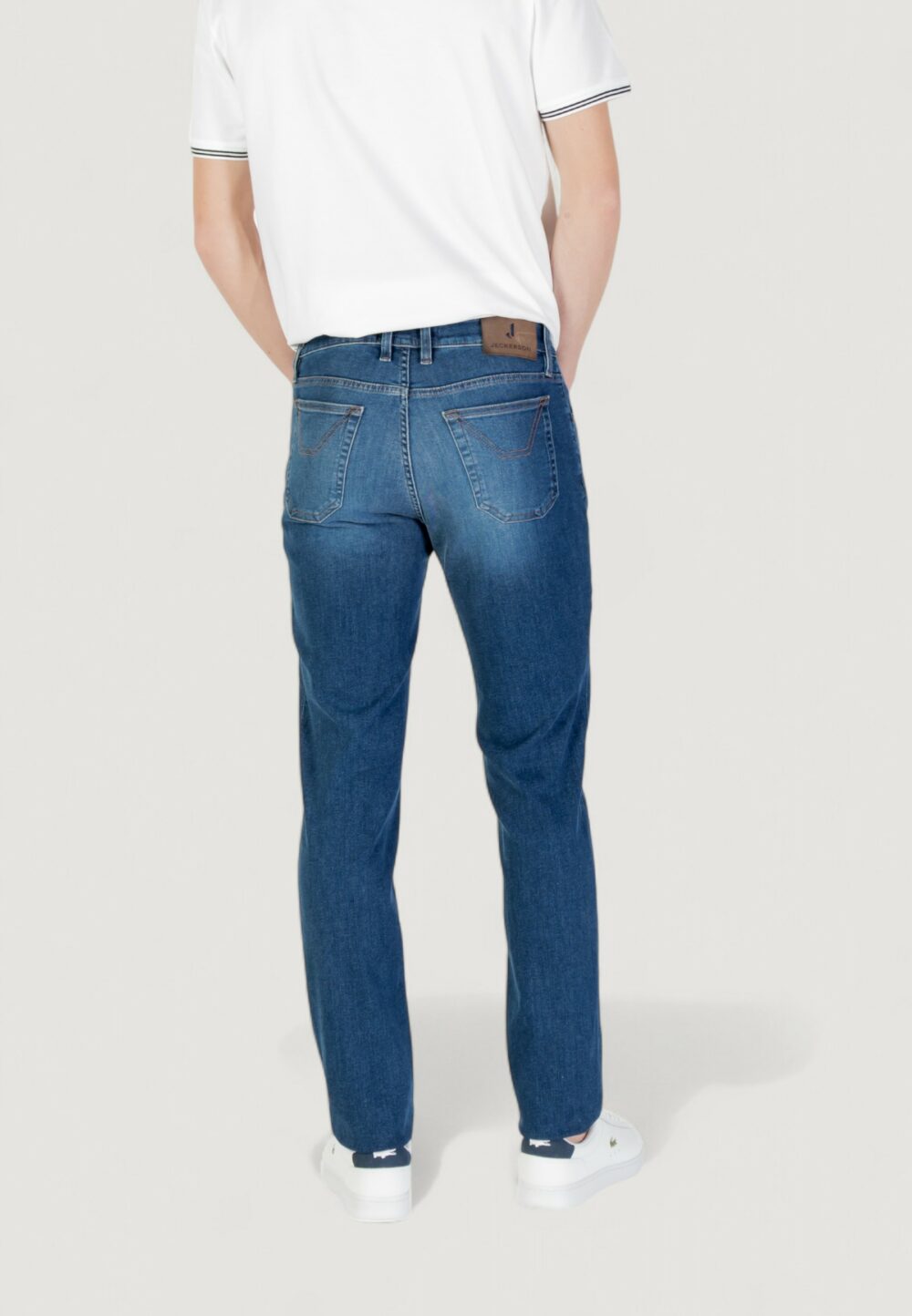 Jeans slim Jeckerson john 5 tasche toppa Blue Denim Scuro - Foto 4