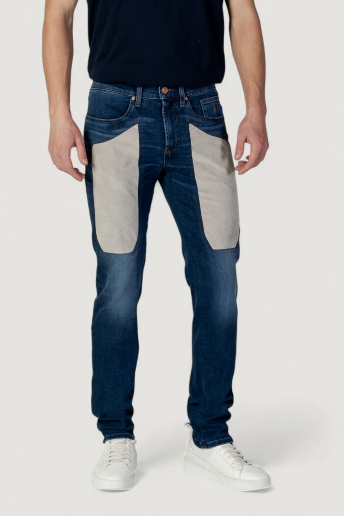 Jeans slim Jeckerson john 5 tasche toppa Blue Denim Scuro
