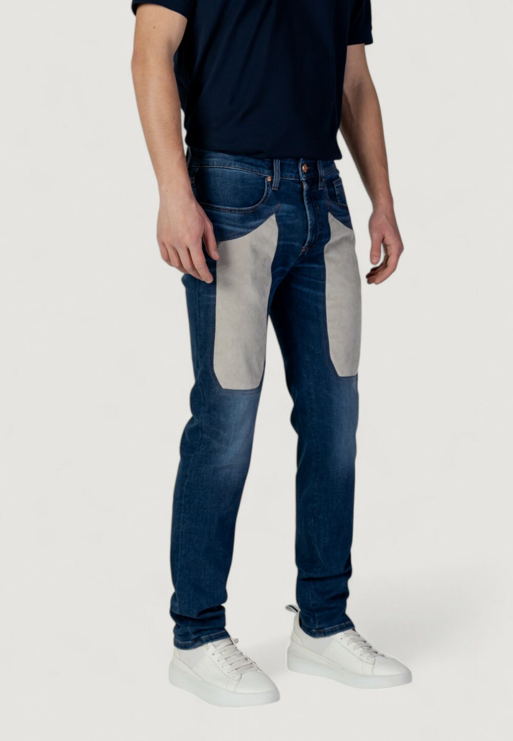 Jeans slim Jeckerson john 5 tasche toppa Blue Denim Scuro - Foto 3