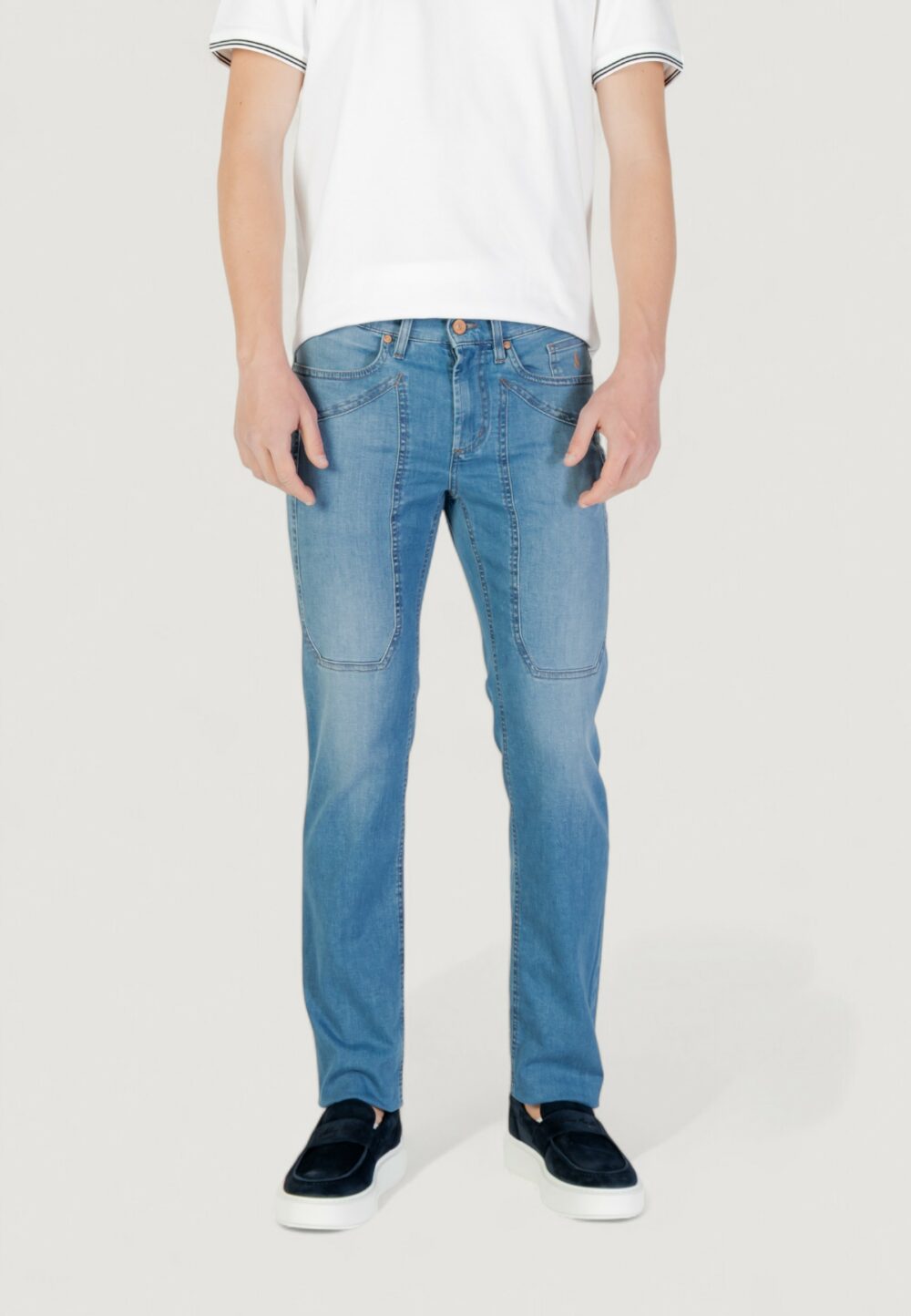 Jeans slim Jeckerson john 5 tasche toppa Denim chiaro - Foto 1