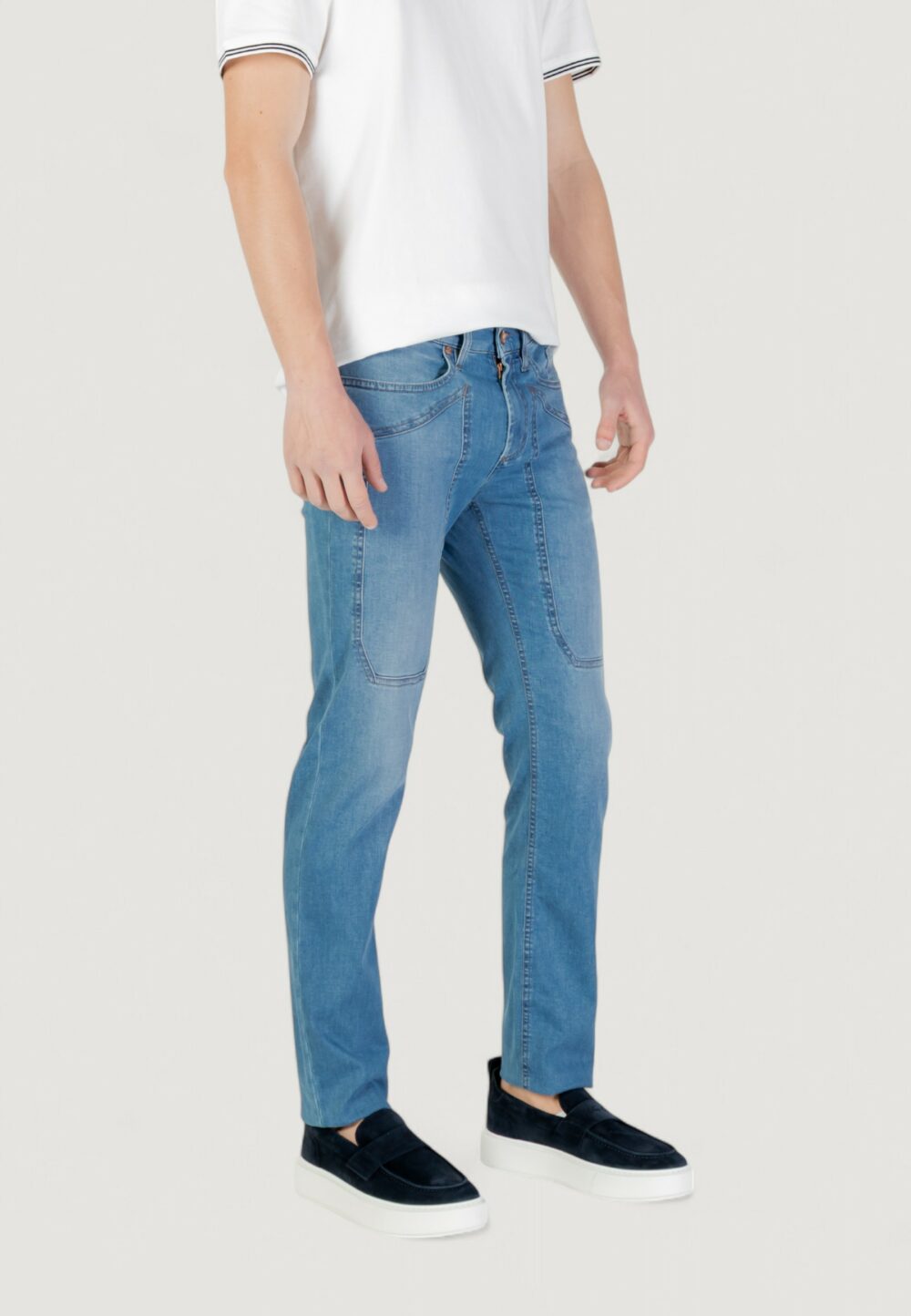 Jeans slim Jeckerson john 5 tasche toppa Denim chiaro - Foto 4