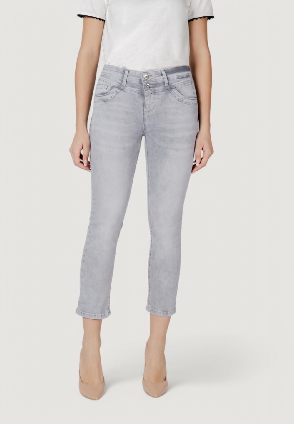Jeans slim Street One qr style-jane,mw,light Grigio Chiaro - Foto 5