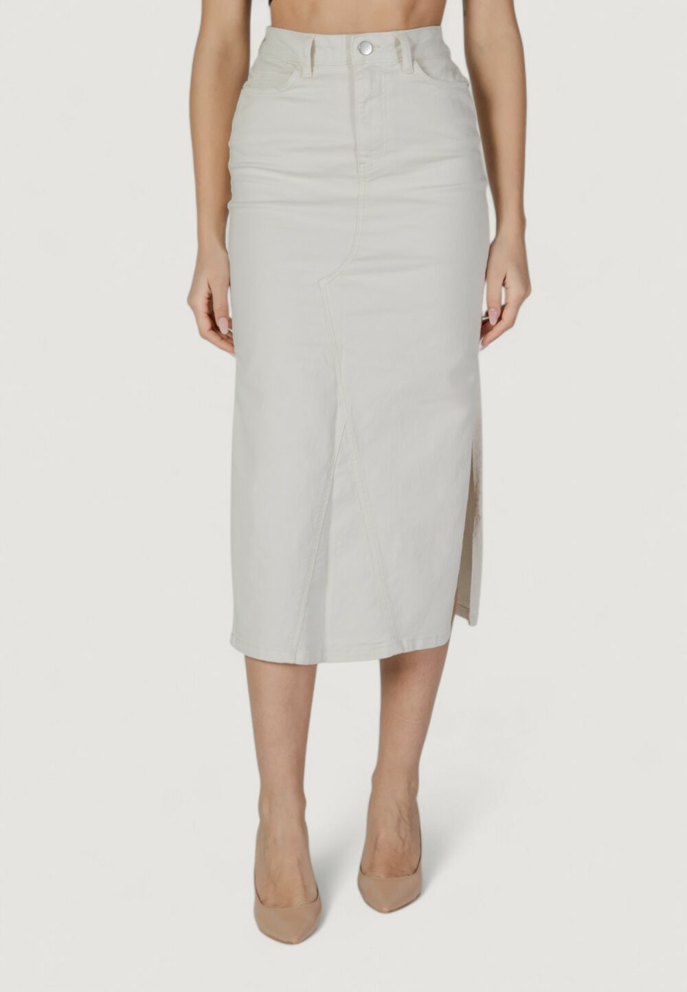 Longuette Vila Clothes vinus hw midi Panna - Foto 1