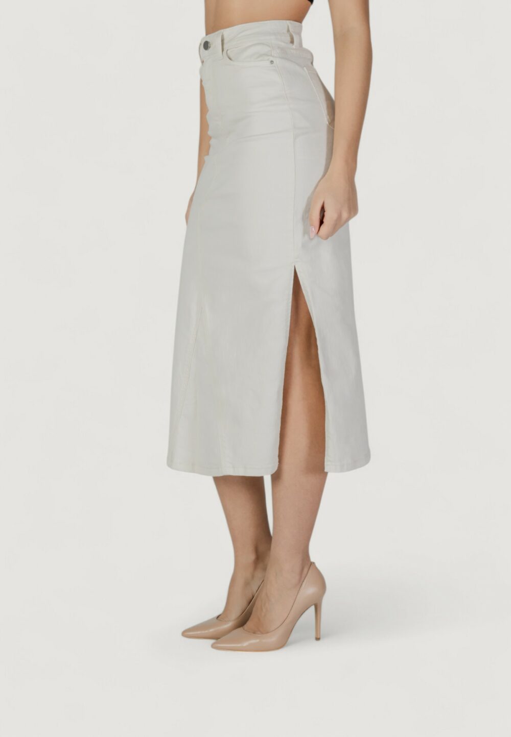 Longuette Vila Clothes vinus hw midi Panna - Foto 2