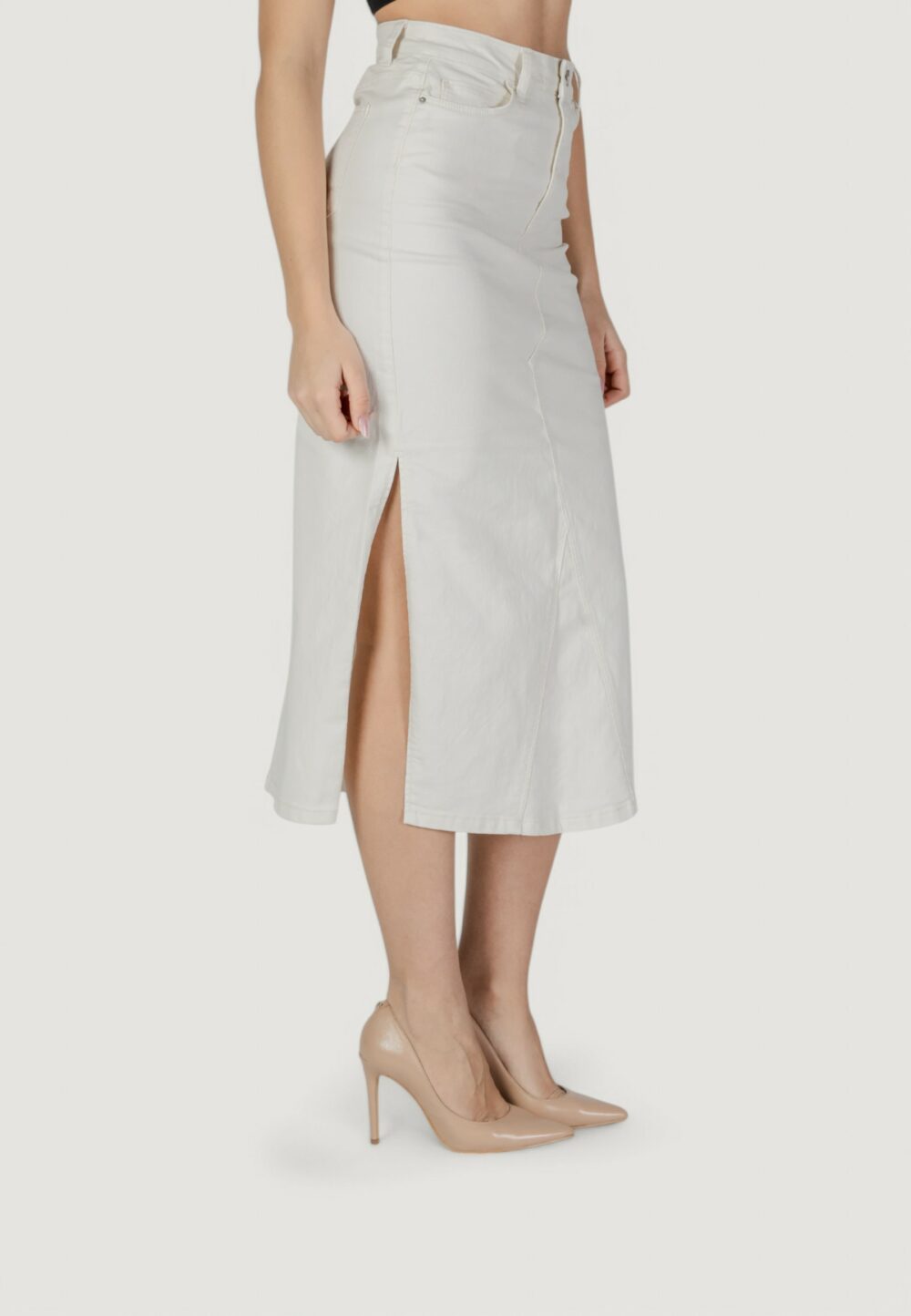 Longuette Vila Clothes vinus hw midi Panna - Foto 3
