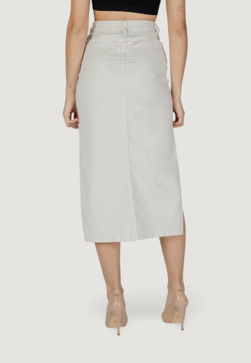 Longuette Vila Clothes vinus hw midi Panna - Foto 4