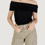 Maglia in filo manica corta Only onlelectra life ss off shoulder knt Nero - Foto 1