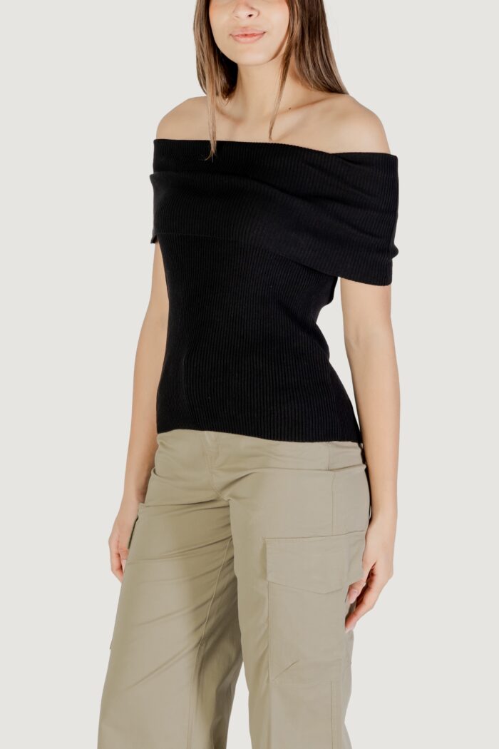 Maglia in filo manica corta Only onlelectra life ss off shoulder knt Nero