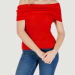 Maglia in filo manica corta Only onlelectra life ss off shoulder knt Rosso - Foto 1