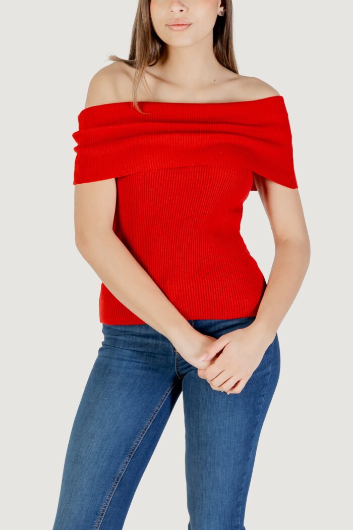Maglia in filo manica corta Only onlelectra life ss off shoulder knt Rosso