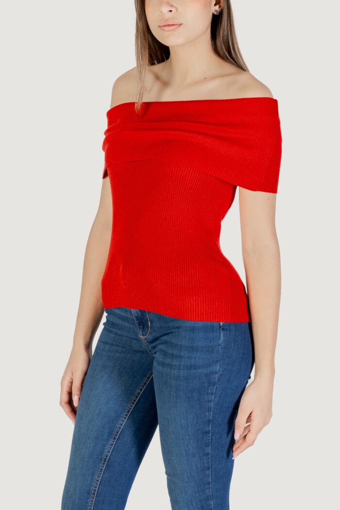 Maglia in filo manica corta Only onlelectra life ss off shoulder knt Rosso
