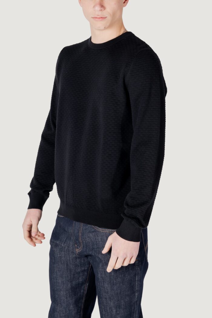 Maglia Antony Morato regular fit with logoed metal badge Nero