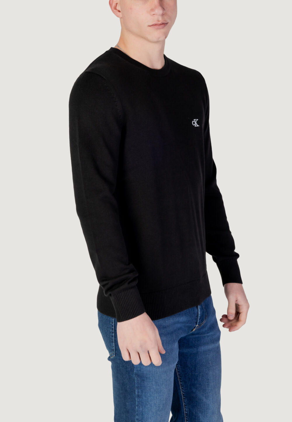Maglia Calvin Klein Jeans modern crew neck Nero - Foto 4