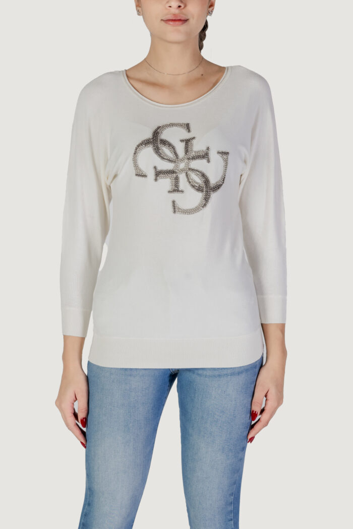 Maglia Guess emerie 4g logo bat Bianco