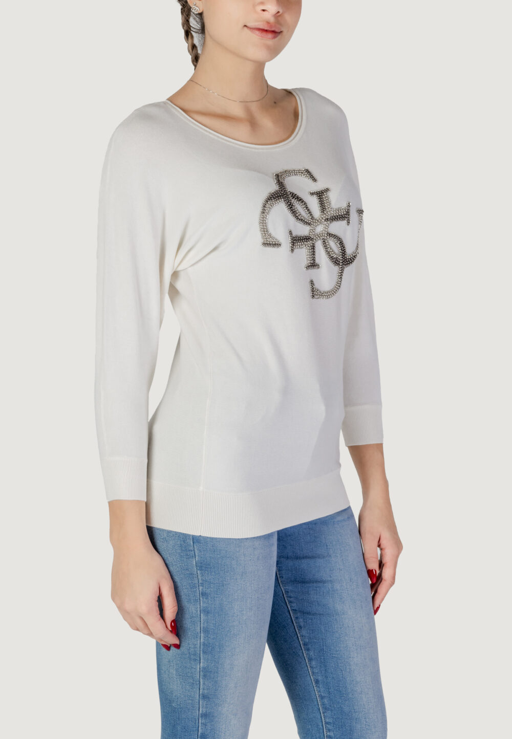 Maglia Guess emerie 4g logo bat Bianco - Foto 3