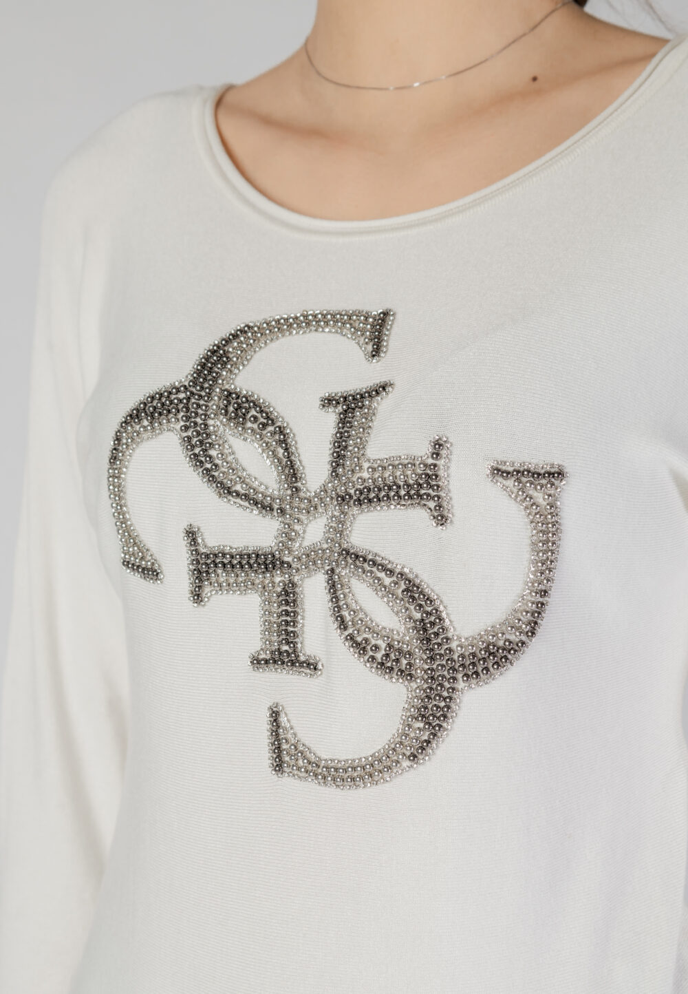 Maglia Guess emerie 4g logo bat Bianco - Foto 5