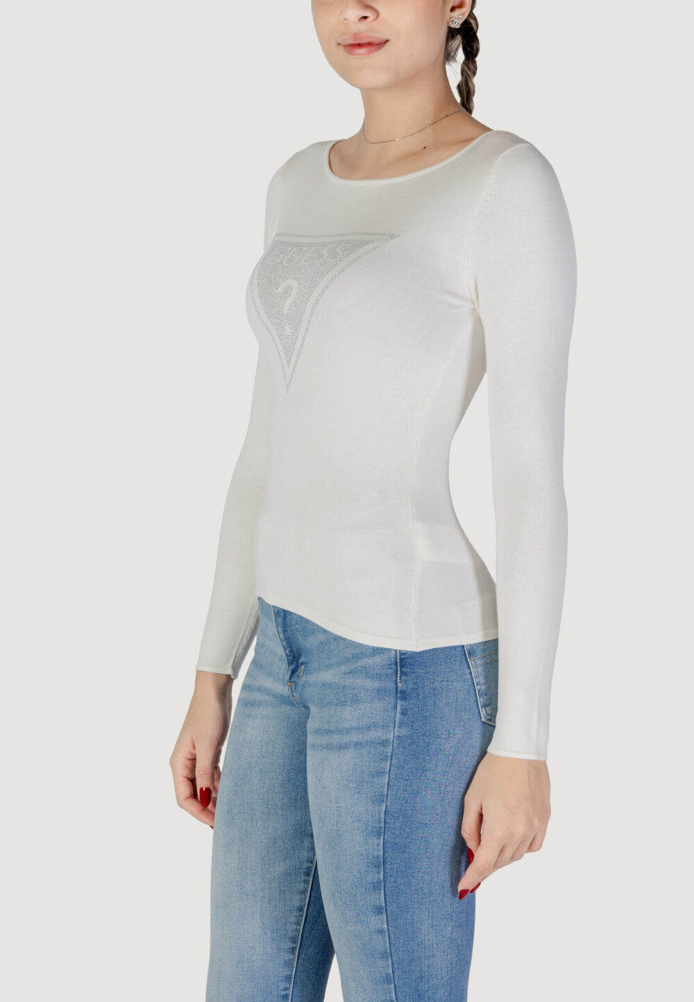 Maglia Guess ls triangle logo eli Bianco - Foto 2