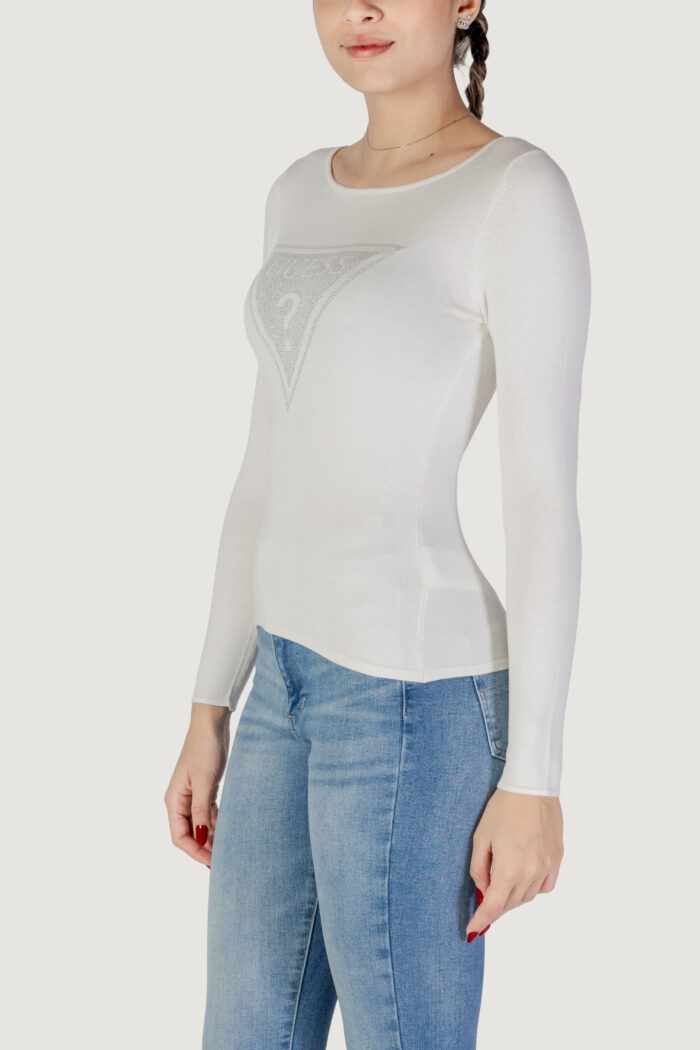 Maglia Guess ls triangle logo eli Bianco