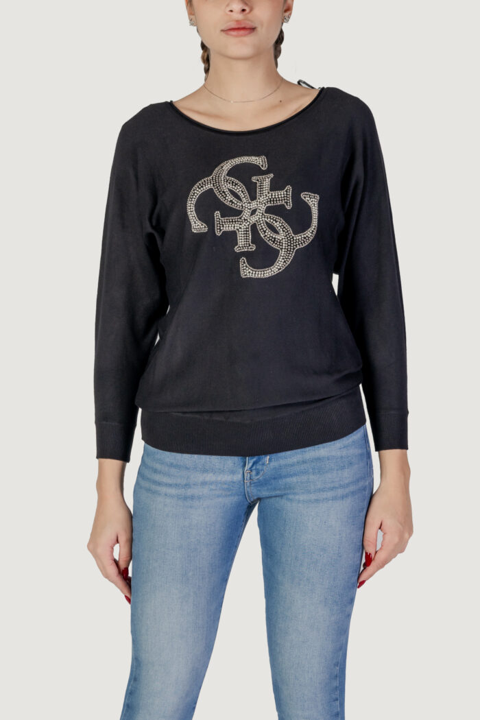 Maglia Guess emerie 4g logo bat Nero