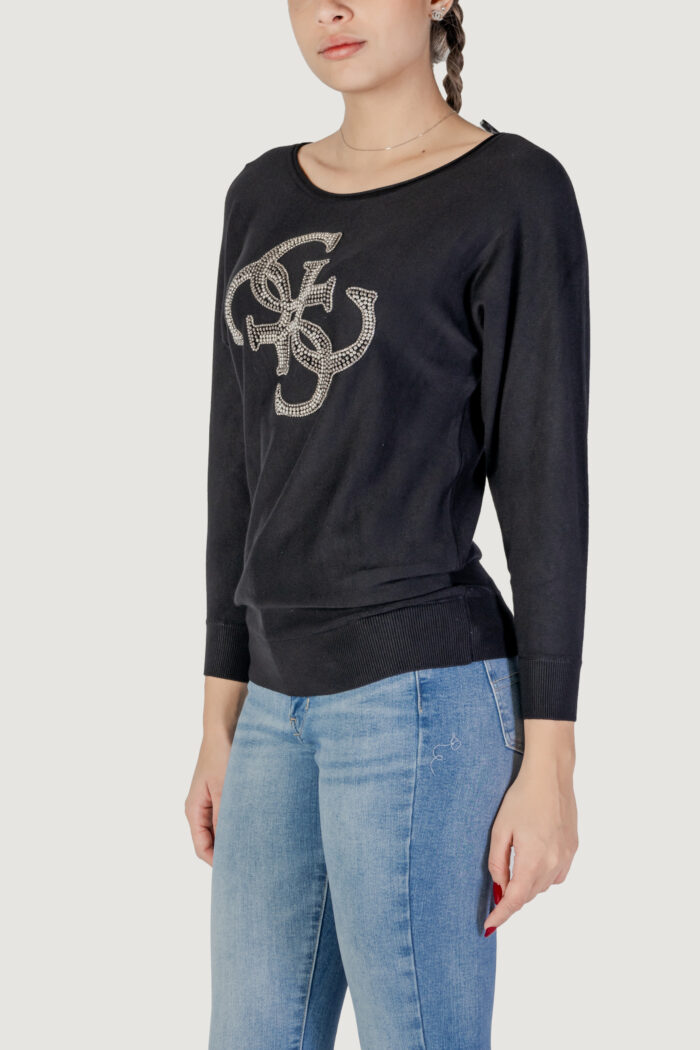 Maglia Guess emerie 4g logo bat Nero