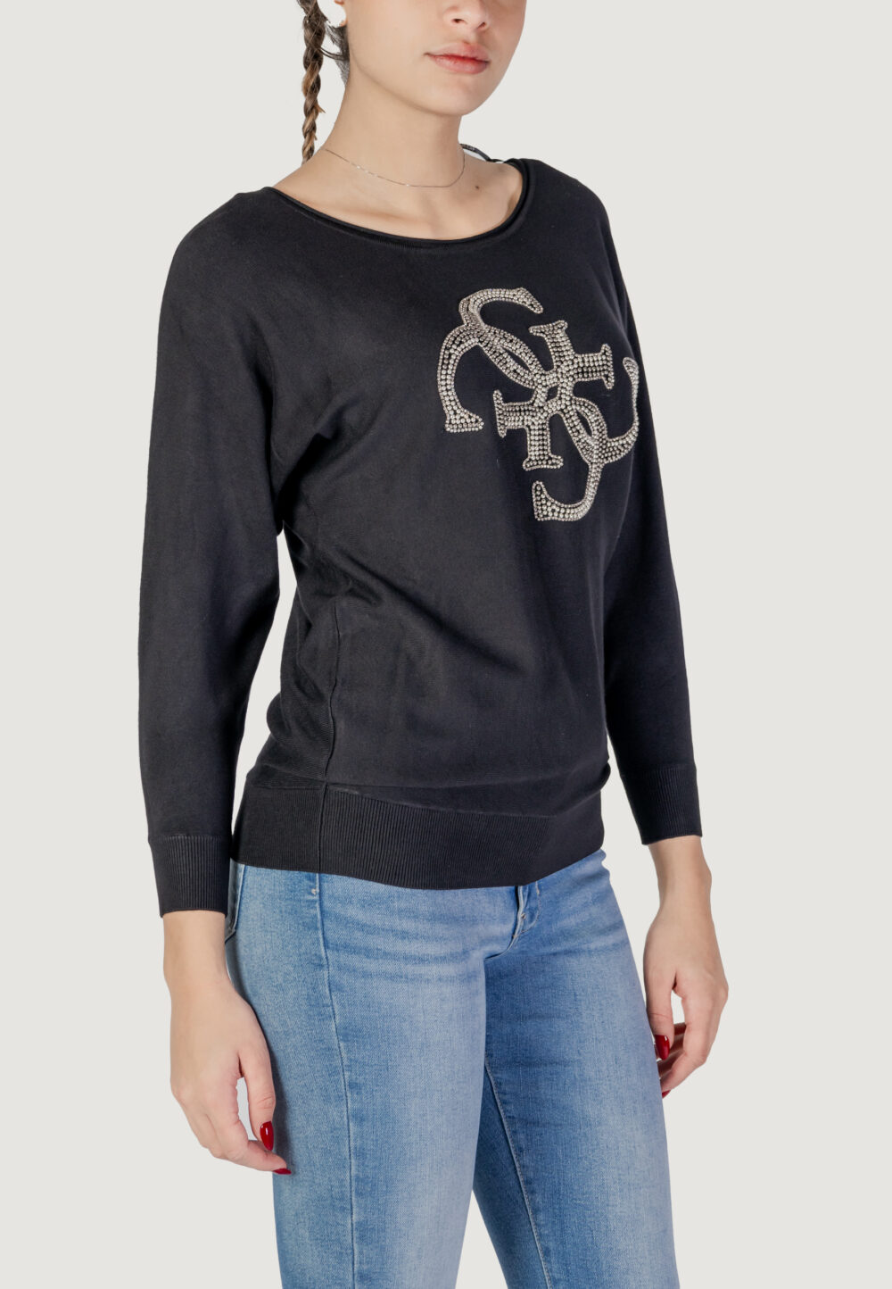 Maglia Guess emerie 4g logo bat Nero - Foto 4