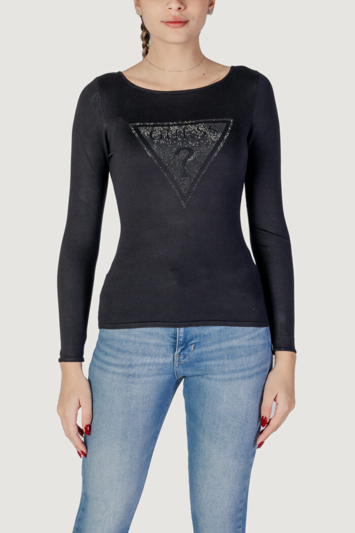 Maglia Guess ls triangle logo eli Nero