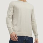Maglia Jack Jones jjeemil knit crew neck noos Beige chiaro - Foto 1