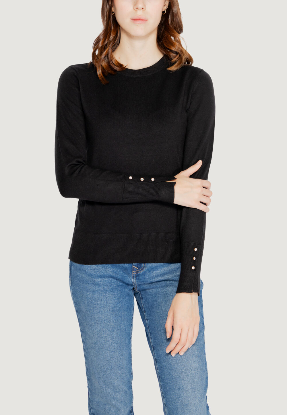 Maglia Jacqueline de Yong jdymalou l/s o-neck button knt Nero - Foto 1