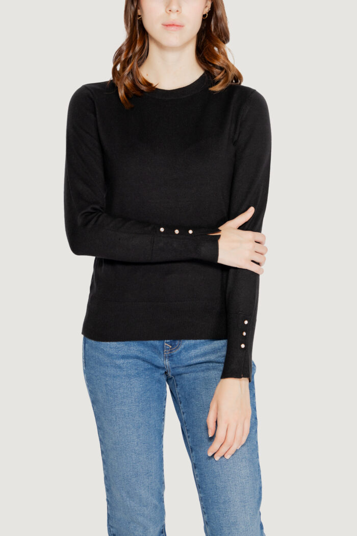 Maglia Jacqueline de Yong jdymalou l/s o-neck button knt Nero