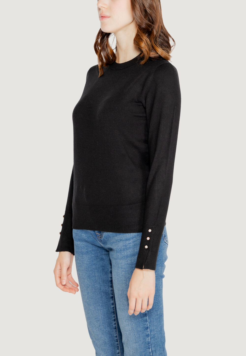 Maglia Jacqueline de Yong jdymalou l/s o-neck button knt Nero - Foto 3
