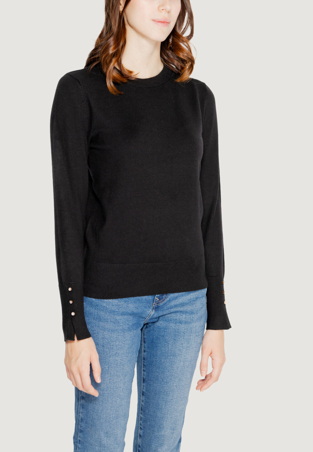 Maglia Jacqueline de Yong jdymalou l/s o-neck button knt Nero - Foto 4