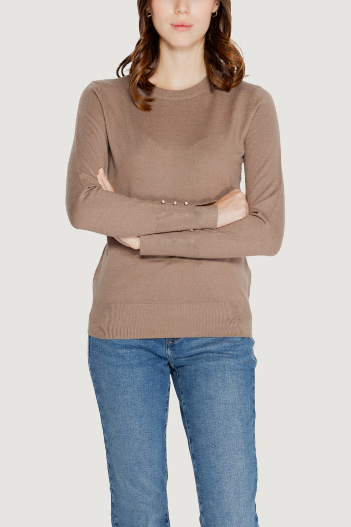 Maglia Jacqueline de Yong jdymalou l/s o-neck button knt Taupe