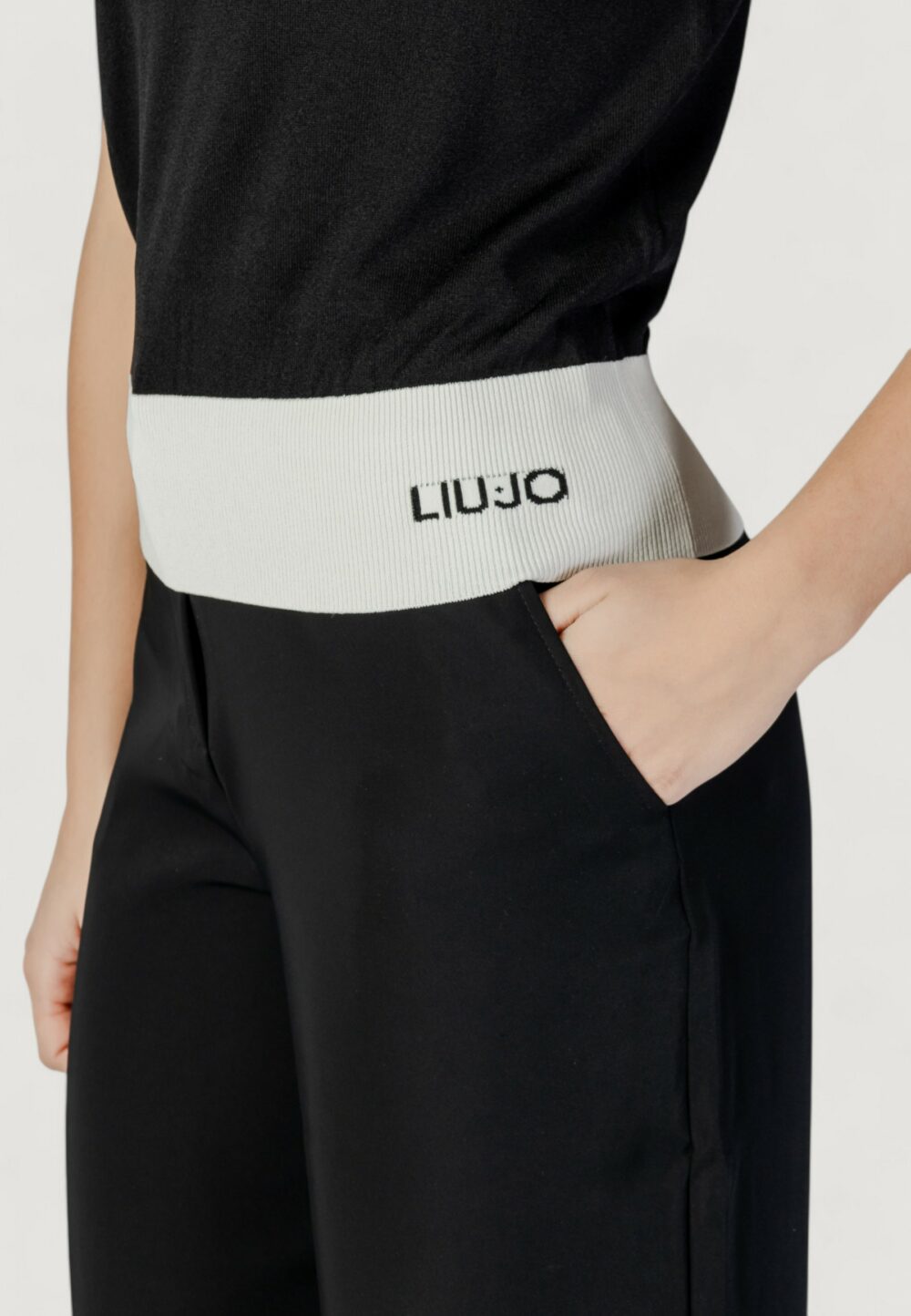 Maglia in filo manica corta Liu-Jo ecs chiusa m/c Black-White - Foto 5