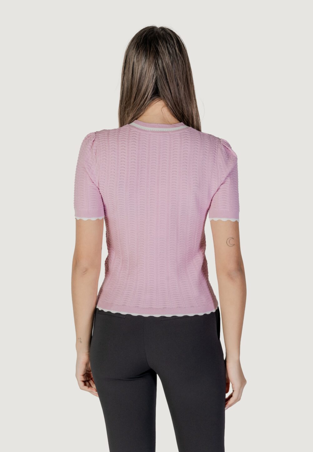 Maglia in filo manica corta Morgan De Toi Rosa - Foto 4