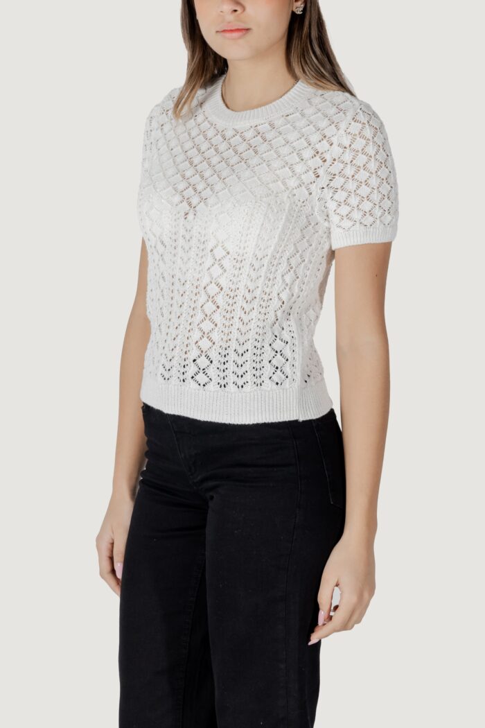 Maglia in filo manica corta Only onlsaga life ss o-neck cc knt Bianco