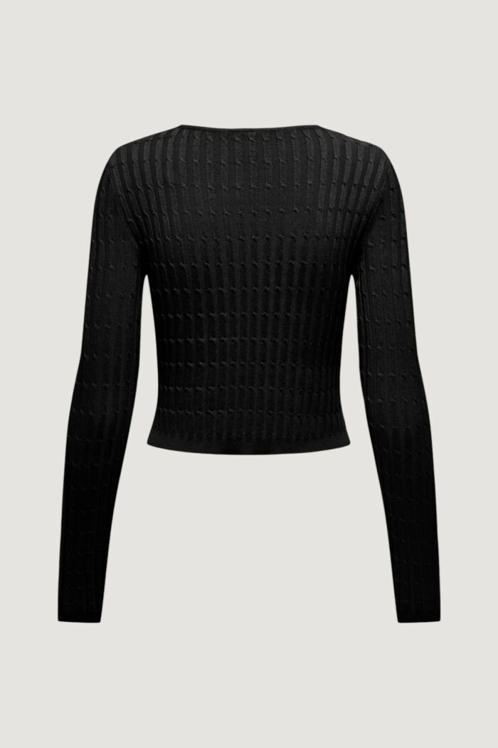 Maglia Only onlmeddi ls cable crop o-neck cc knt Nero