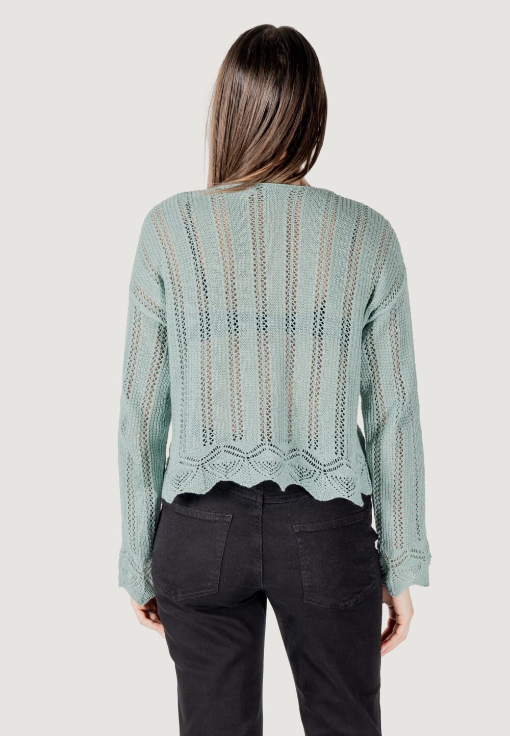 Maglia Only onlelba life ls v-neck cc knt Tiffany - Foto 4