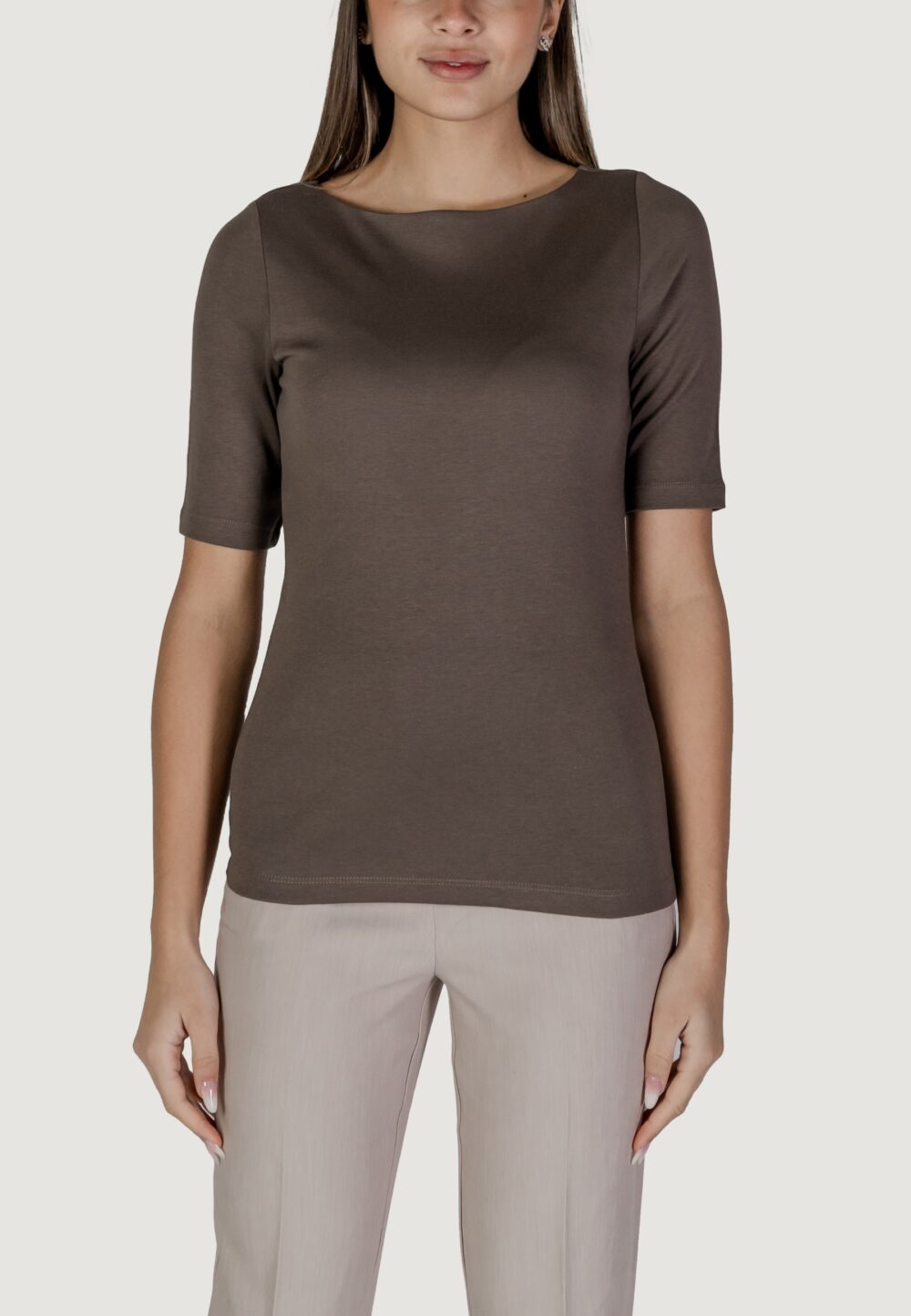 T-shirt Street One lanea 30 cm sleev Terra - Fango - Foto 1