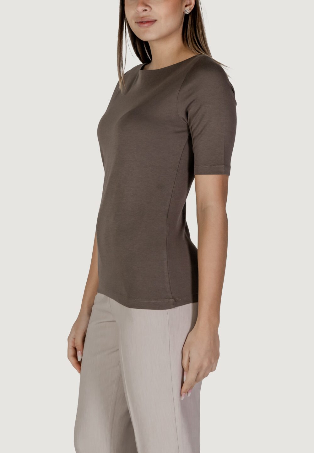 T-shirt Street One lanea 30 cm sleev Terra - Fango - Foto 2