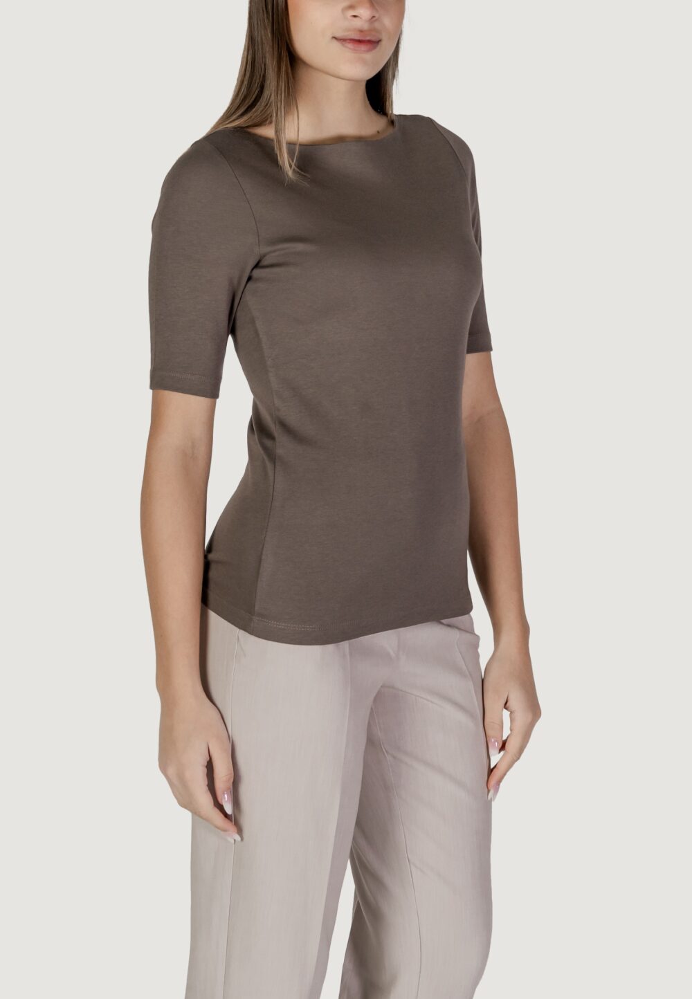 T-shirt Street One lanea 30 cm sleev Terra - Fango - Foto 3